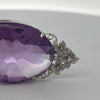 Custom Made 58.41ct Amethyst and Diamond 18K White Gold Pendant