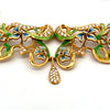 Designer Art Nouveau 1910 Diamond Ruby and Plique-a-Jour 18kt Yellow Gold Necklace -Limited Edition #2 of 12