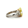 Natural Fancy Green Yellow 4.63ct Oval Center Diamond Platinum & 18K Yellow Gold Ring