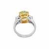 Natural Fancy Green Yellow 4.63ct Oval Center Diamond Platinum & 18K Yellow Gold Ring