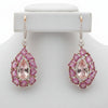 Italian Designer Marchisio Diamond, Morganite and Pink Sapphire 18K White/Yellow Gold Dangle Earrings