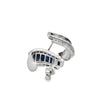 Italian Designer Marchisio French Cut Sapphire and Diamond 18K White Gold Earrings