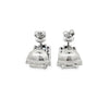 Italian Designer Marchisio French Cut Sapphire and Diamond 18K White Gold Earrings