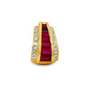 Italian Designer Marchisio French Cut Ruby and Diamond 18K Yellow Gold Earrings