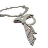 1970's Bow Motif Necklace/Brooch Diamond and Ruby 18K White Gold