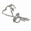 1970's Bow Motif Necklace/Brooch Diamond and Ruby 18K White Gold