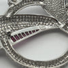 1970's Bow Motif Necklace/Brooch Diamond and Ruby 18K White Gold