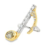Rock N' Roll Musical Note Natural Fancy Yellow and White 14K Ring
