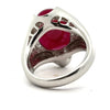 No Heat 16.05ct Cabochon Cut Ruby and Diamond Platinum Ring (GIA/AGL Reports)