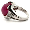 No Heat 16.05ct Cabochon Cut Ruby and Diamond Platinum Ring (GIA/AGL Reports)