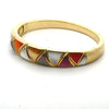 Asch Grossbardt Inlay Mother of Pearl 14Kt Yellow Gold Bangle