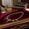 Victorian Harvey & Core Sapphire & Rose Cut Diamond Silver/14K Gold Necklace with Original Fitted Box
