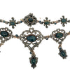 Victorian Harvey & Core Sapphire & Rose Cut Diamond Silver/14K Gold Necklace with Original Fitted Box