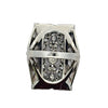 Vintage Diamond and Pearl Platinum and 14Kt White Gold Filigree Ring