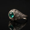 Estate Emerald and Diamond Platinum Ring