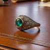 Estate Emerald and Diamond Platinum Ring