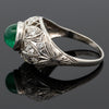 Estate Emerald and Diamond Platinum Ring
