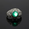 Estate Emerald and Diamond Platinum Ring