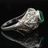 Estate Emerald and Diamond Platinum Ring