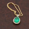 Estate 11.33 Columbia Emerald (GIA Report) Diamond 14kt Yellow Gold Necklace