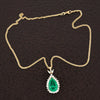 Estate 11.33 Columbia Emerald (GIA Report) Diamond 14kt Yellow Gold Necklace