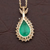 Estate 11.33 Columbia Emerald (GIA Report) Diamond 14kt Yellow Gold Necklace