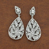 Designer Circa 1990's 17.35cttw Diamond and 18k White Gold Earring (2.8" Length)