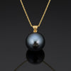 Designer Asseal 15.26mm Tahitian Pearl and 14kt Yellow Gold Necklace