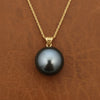 Designer Asseal 15.26mm Tahitian Pearl and 14kt Yellow Gold Necklace