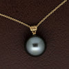 Designer Asseal 15.26mm Tahitian Pearl and 14kt Yellow Gold Necklace