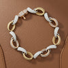 Designer Natural Fancy Light Pink, Natural Vivid Yellow and White 7.50cttw Diamond 18k TriColor Bracelet