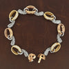 Designer Natural Fancy Light Pink, Natural Vivid Yellow and White 7.50cttw Diamond 18k TriColor Bracelet