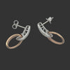 Designer 2.50cttw Diamond White and Natural Fancy Light Pink 18kt Rose and Yellow Gold Earring