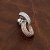 Designer 2.50cttw Diamond White and Natural Fancy Light Pink 18kt Rose and Yellow Gold Earring