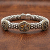 Estate LAGO's Caviar Collection Citrine 18kt Yellow Gold and Silver Bangle