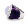 Designer Nini Purple Jadiete and Diamond, Enamel 18Kt White Gold Ring