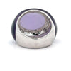 Designer Nini Purple Jadiete and Diamond, Enamel 18Kt White Gold Ring