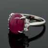 Mid Century Ruby and Diamond Platinum Ring