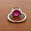 Mid Century Ruby and Diamond Platinum Ring