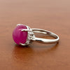 Mid Century Ruby and Diamond Platinum Ring
