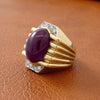 Modern 20ct Ruby and Diamond 18KT White and Yellow Gold Ring