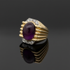 Modern 20ct Ruby and Diamond 18KT White and Yellow Gold Ring