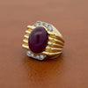 Modern 20ct Ruby and Diamond 18KT White and Yellow Gold Ring