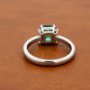 Modern Emerald and Diamond Platinum Ring