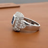 Modern Designer Fine Sapphire and Diamond Platinum Ring