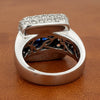 Modern Designer Fine Sapphire and Diamond Platinum Ring