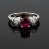 Modern Ruby and Diamond Platinum Ring