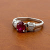 Modern Ruby and Diamond Platinum Ring