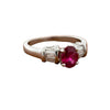 Modern Ruby and Diamond Platinum Ring