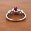 Modern Ruby and Diamond Platinum Ring